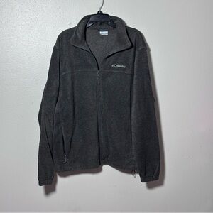 Columbia Men Fleece‎ Full Zip Up Jacket Gray/Black Size Large.
